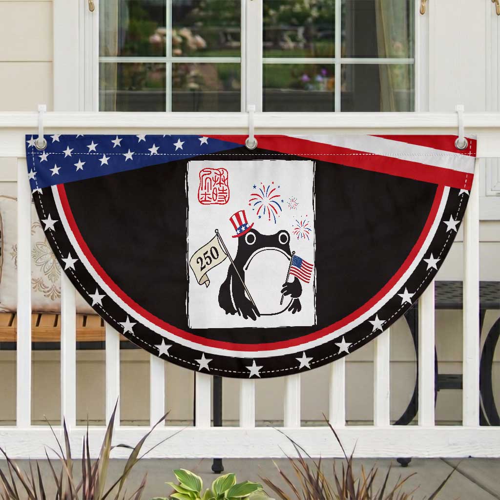 Funny Grumpy Frog 250th Anniversary USA Patriotic Fan Flag Red White Blue USA Celebration