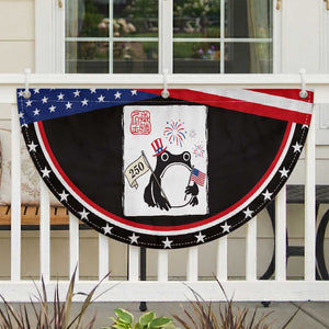 Funny Grumpy Frog 250th Anniversary USA Patriotic Fan Flag Red White Blue USA Celebration