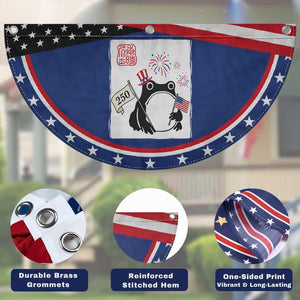 Funny Grumpy Frog 250th Anniversary USA Patriotic Fan Flag Red White Blue USA Celebration