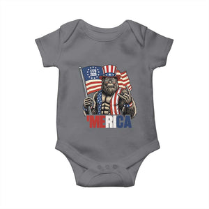 Funny Patriotic Bigfoot Merica Rock Baby Onesie USA 250th Anniversary TS12 Charcoal Print Your Wear