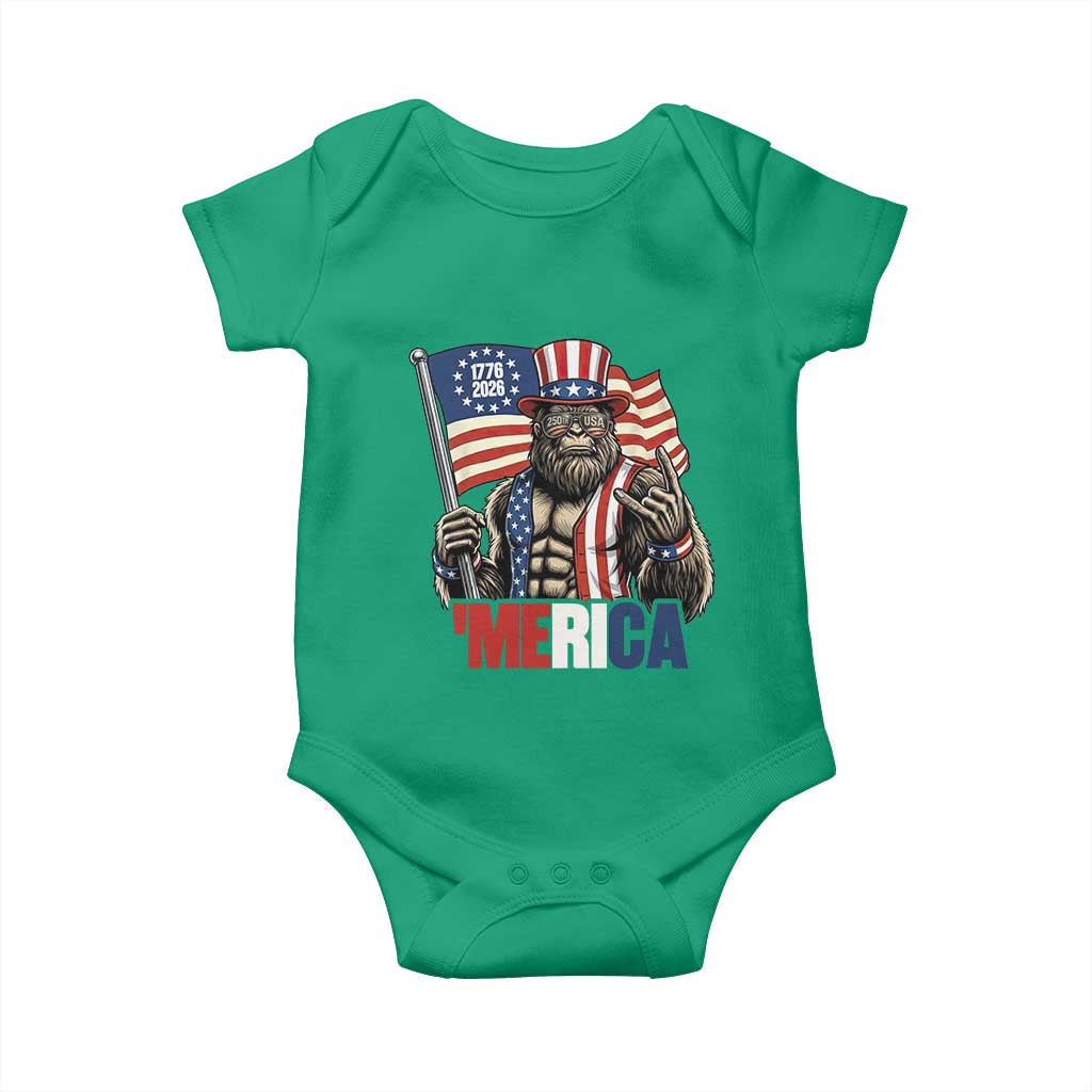 Funny Patriotic Bigfoot Merica Rock Baby Onesie USA 250th Anniversary TS12 Irish Green Print Your Wear