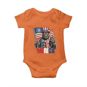Funny Patriotic Bigfoot Merica Rock Baby Onesie USA 250th Anniversary TS12 Orange Print Your Wear
