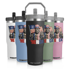 Funny Patriotic Bigfoot Merica Rock Flip Straw Tumbler USA 250th Anniversary TS12 Print Your Wear