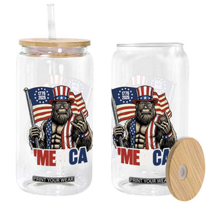 Funny Patriotic Bigfoot Merica Rock Glass Can USA 250th Anniversary TS12 Print Your Wear