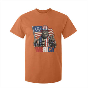 Funny Patriotic Bigfoot Merica Rock T Shirt For Kid USA 250th Anniversary TS12 Orange Print Your Wear