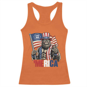 Funny Patriotic Bigfoot Merica Rock Racerback Tank Top USA 250th Anniversary TS12 Orange Print Your Wear