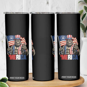 Funny Patriotic Bigfoot Merica Rock Skinny Tumbler USA 250th Anniversary TS12 Print Your Wear