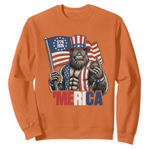 Funny Patriotic Bigfoot Merica Rock Sweatshirt USA 250th Anniversary TS12 Orange Print Your Wear