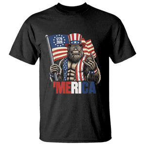 Funny Patriotic Bigfoot Merica Rock T Shirt USA 250th Anniversary TS12 Black Print Your Wear