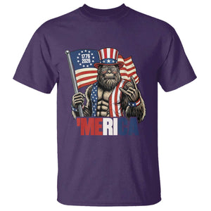 Funny Patriotic Bigfoot Merica Rock T Shirt USA 250th Anniversary TS12 Purple Print Your Wear