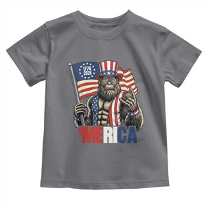 Funny Patriotic Bigfoot Merica Rock Toddler T Shirt USA 250th Anniversary TS12 Charcoal Print Your Wear