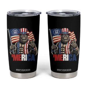 Funny Patriotic Bigfoot Merica Rock Tumbler Cup USA 250th Anniversary TS12 Black Print Your Wear