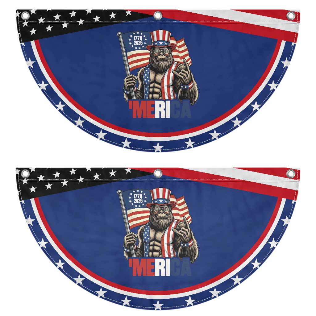 Funny Bigfoot Merica Rock Patriotic Fan Flag USA 250th Anniversary TS12 2pcs pack Classic Navy Print Your Wear