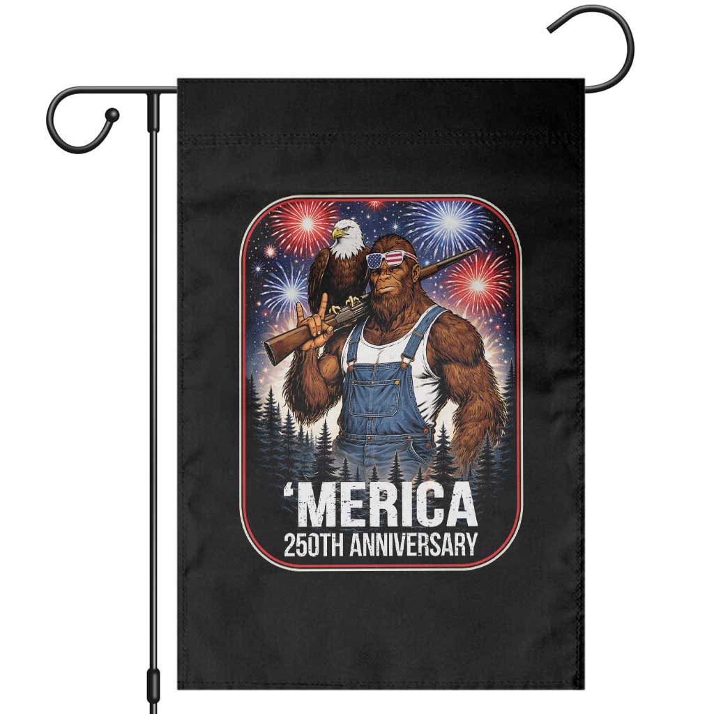 Funny Bigfoot America 250 Years Of American Freedom Garden Flag TS12 Black Print Your Wear