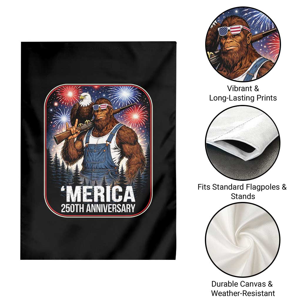 Funny Bigfoot America 250 Years Of American Freedom Garden Flag TS12 Print Your Wear