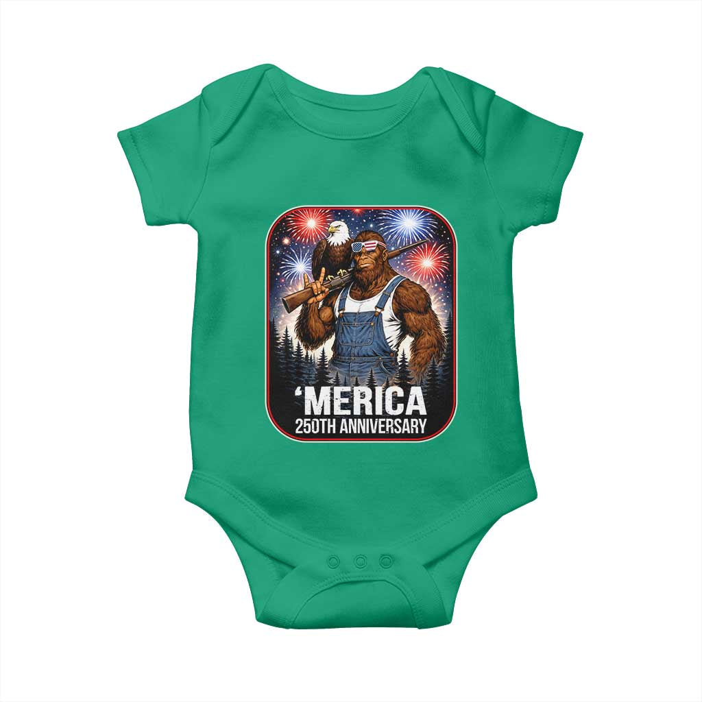 Funny Bigfoot USA 250 Years Of American Freedom Baby Onesie TS12 Irish Green Print Your Wear
