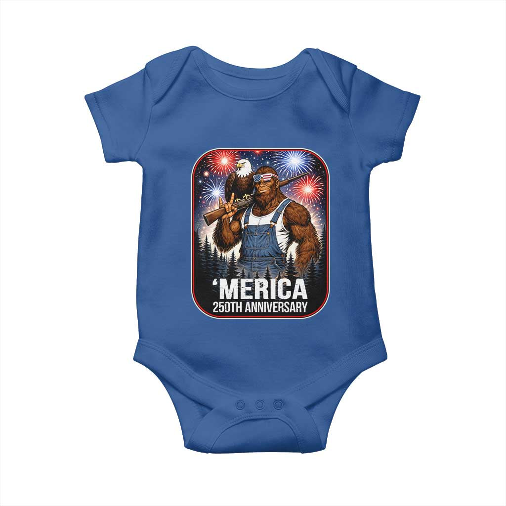 Funny Bigfoot USA 250 Years Of American Freedom Baby Onesie TS12 Royal Blue Print Your Wear