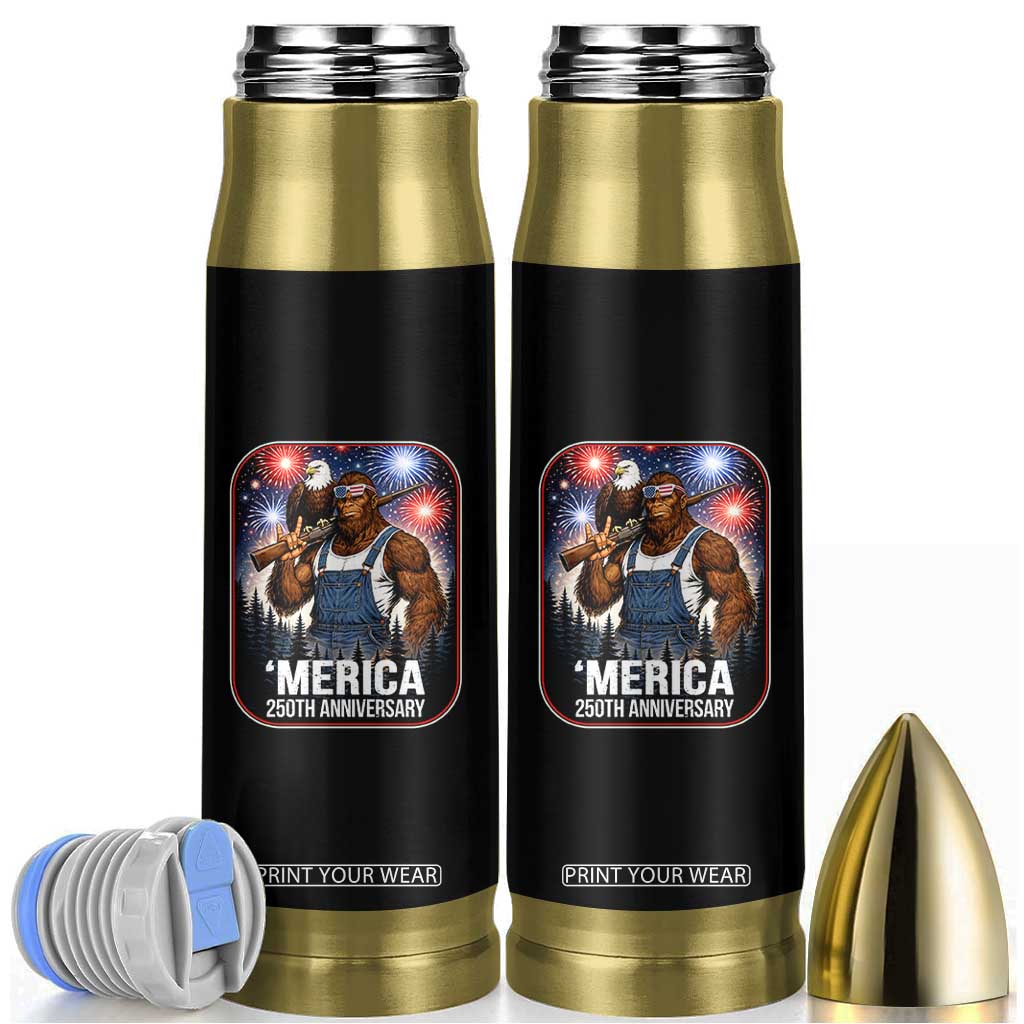 Funny Bigfoot America 250 Years Of American Freedom Bullet Tumbler TS12 Black Print Your Wear
