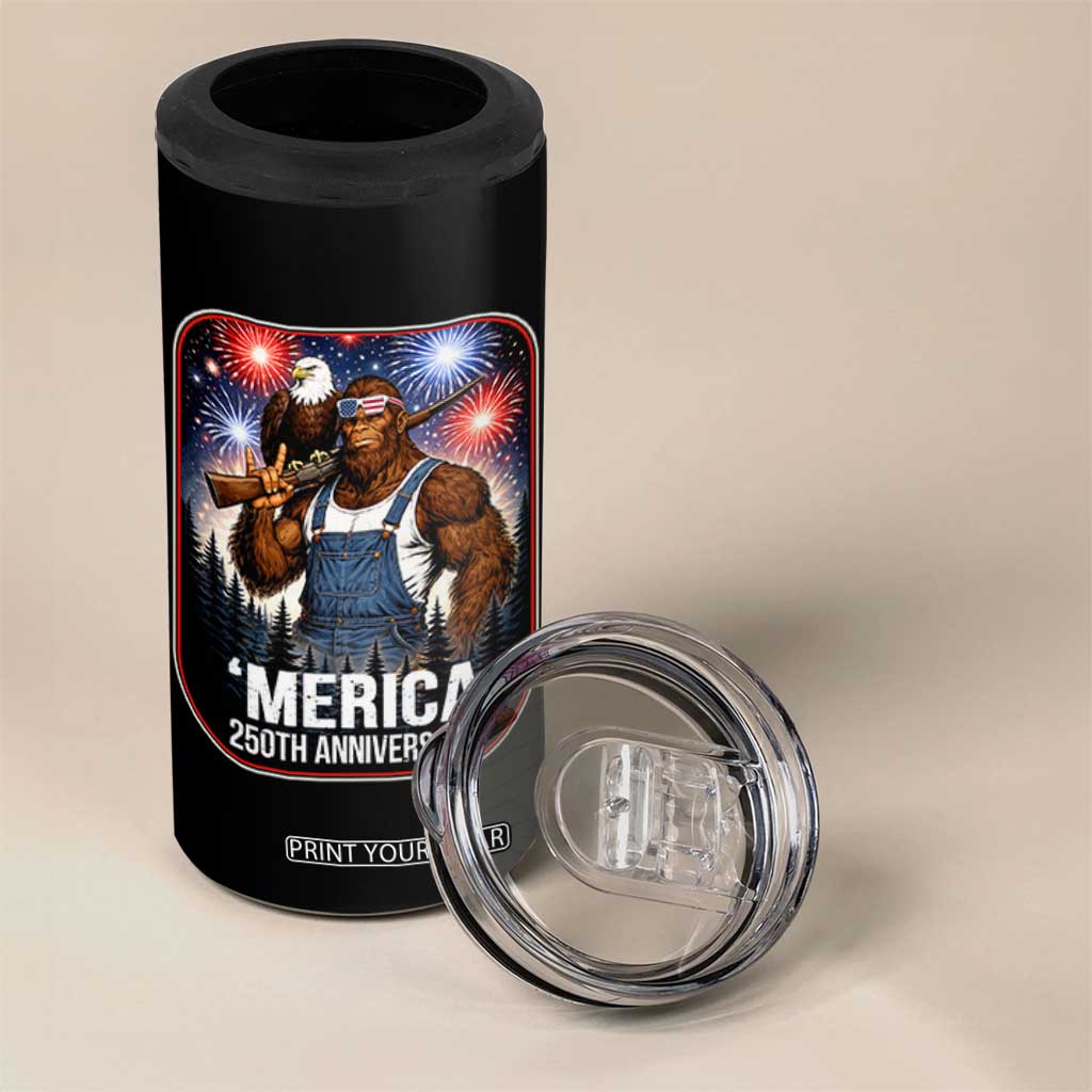 Funny Bigfoot USA 250 Years Of American Freedom 4 in 1 Can Cooler Tumbler TS12 Print Your Wear