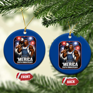 Funny Bigfoot America 250 Years Of American Freedom Ceramic Ornament TS12 1pc Blue Print Your Wear