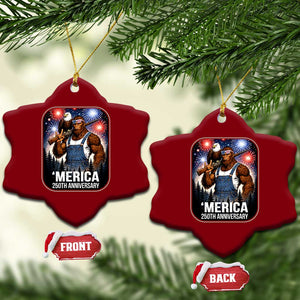 Funny Bigfoot America 250 Years Of American Freedom Ceramic Ornament TS12 Print Your Wear