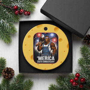 Funny Bigfoot America 250 Years Of American Freedom Ceramic Ornament TS12 1pc Yellow Cheese Print Your Wear
