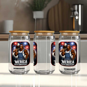 Funny Bigfoot America 250 Years Of American Freedom Glass Can TS12 Print Your Wear