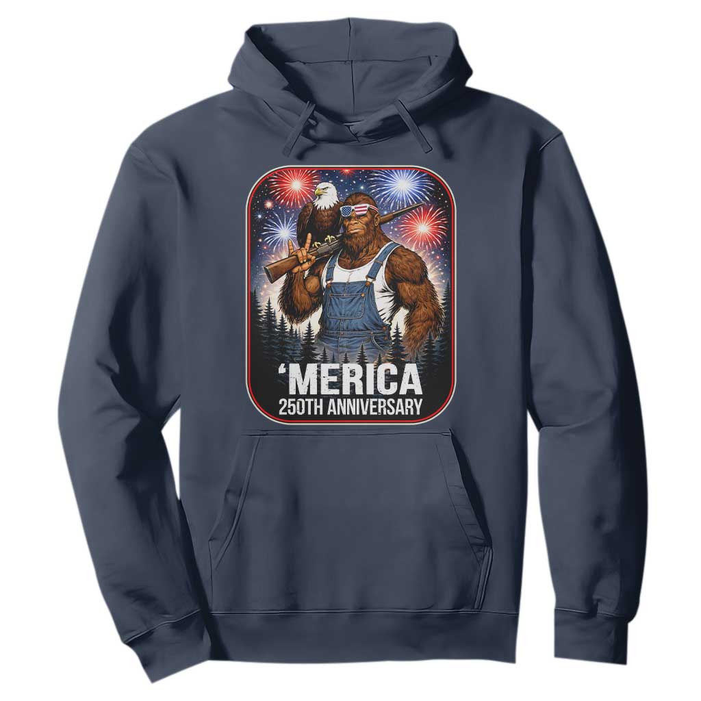 Funny Bigfoot America 250 Years Of American Freedom Hoodie TS12 Navy Print Your Wear