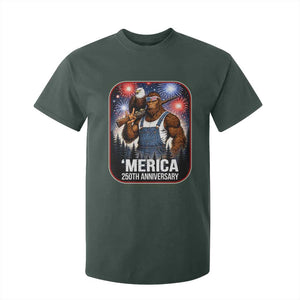 Funny Bigfoot America 250 Years Of American Freedom T Shirt For Kid TS12 Dark Forest Green Print Your Wear