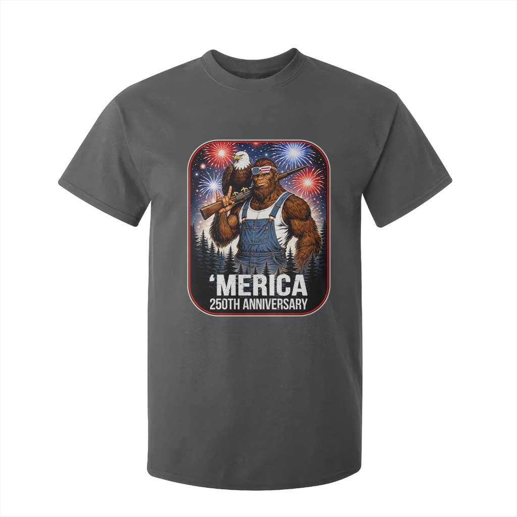 Funny Bigfoot America 250 Years Of American Freedom T Shirt For Kid TS12 Dark Heather Print Your Wear