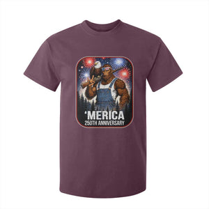 Funny Bigfoot America 250 Years Of American Freedom T Shirt For Kid TS12 Maroon Print Your Wear