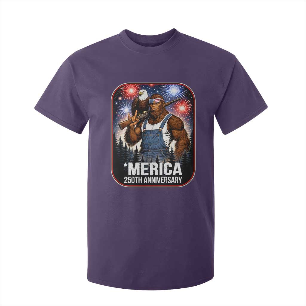 Funny Bigfoot America 250 Years Of American Freedom T Shirt For Kid TS12 Purple Print Your Wear
