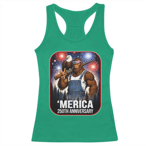 Funny Bigfoot USA 250 Years Of American Freedom Racerback Tank Top TS12 Irish Green Print Your Wear
