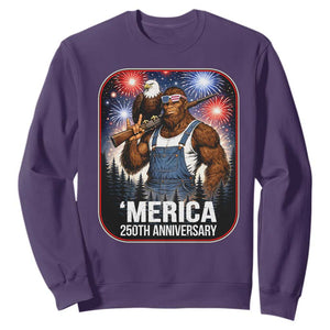 Funny Bigfoot America 250 Years Of American Freedom Sweatshirt TS12 Purple Print Your Wear
