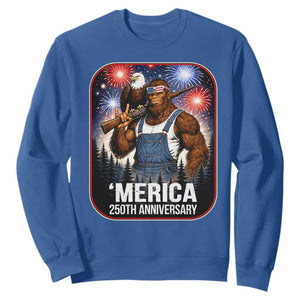 Funny Bigfoot America 250 Years Of American Freedom Sweatshirt TS12 Royal Blue Print Your Wear