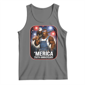Funny Bigfoot America 250 Years Of American Freedom Tank Top TS12 Black Heather Print Your Wear