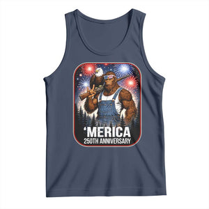Funny Bigfoot America 250 Years Of American Freedom Tank Top TS12 Navy Print Your Wear