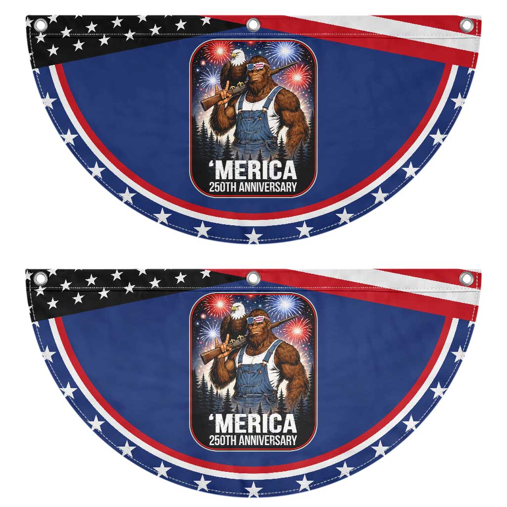 Funny Bigfoot USA 250 Years Of American Freedom Patriotic Fan Flag TS12 2pcs pack Classic Navy Print Your Wear