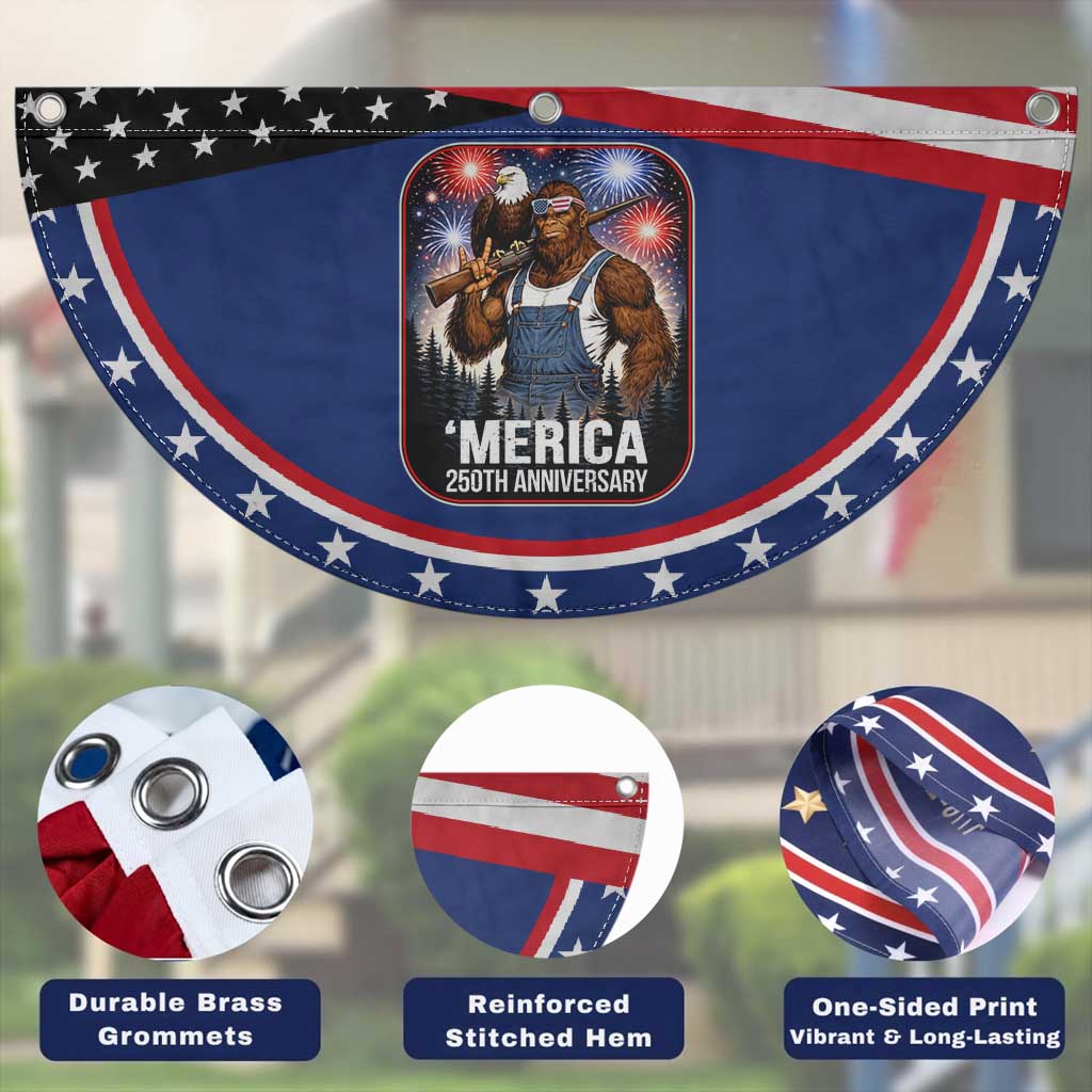 Funny Bigfoot USA 250 Years Of American Freedom Patriotic Fan Flag