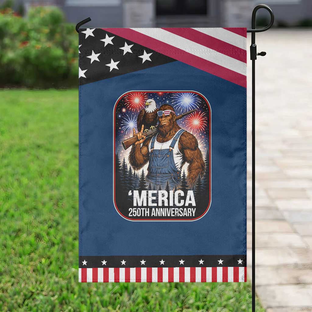 Funny Bigfoot USA 250 Years Of American Freedom Patriotic Garden Flag TS12 Classic Blue Black Print Your Wear