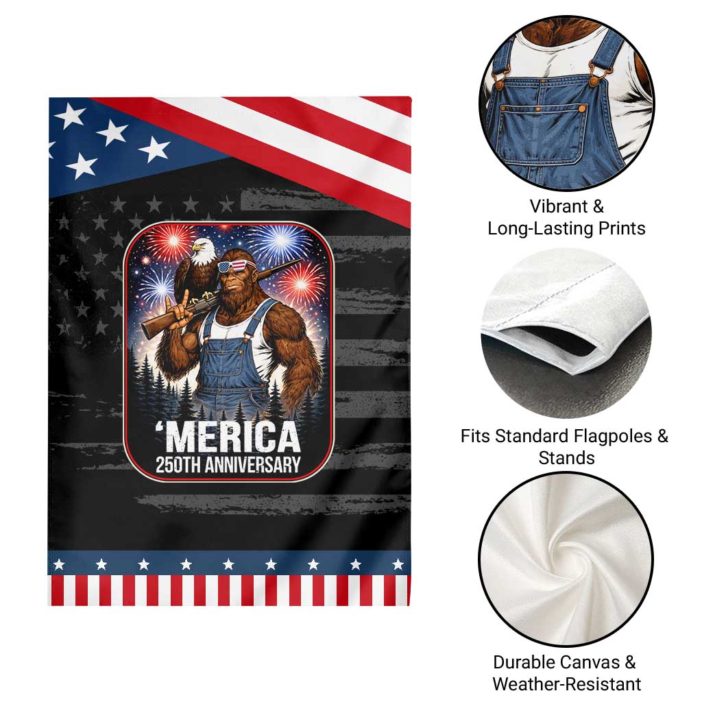 Funny Bigfoot USA 250 Years Of American Freedom Patriotic Garden Flag TS12 Print Your Wear