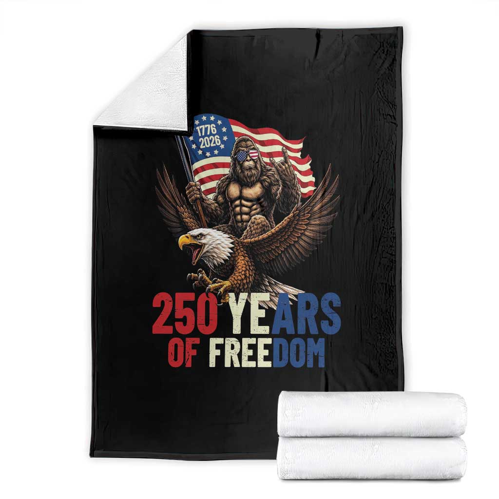 Funny Patriotic Bigfoot Throw Blanket 250 Years Of American Freedom TS12 Black Print Your Wear