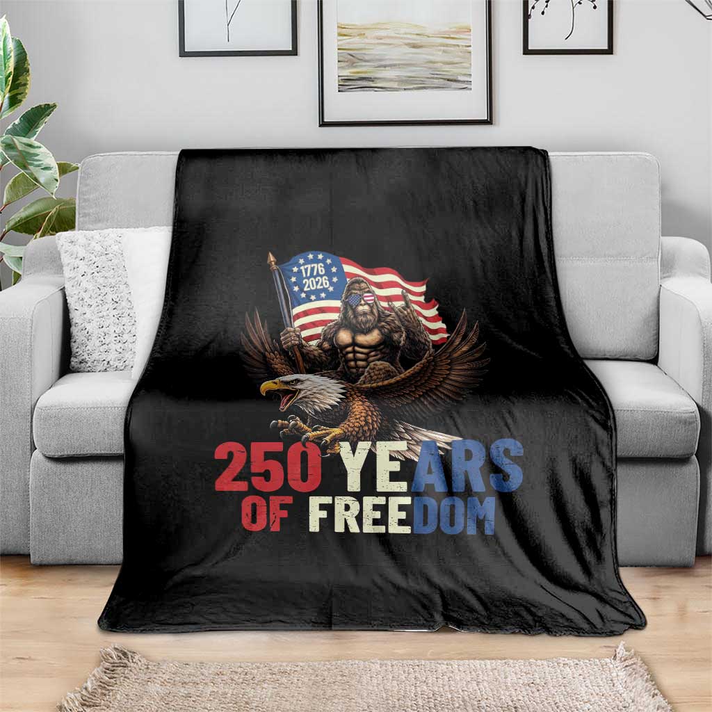 Funny Patriotic Bigfoot Throw Blanket 250 Years Of American Freedom TS12 Print Your Wear