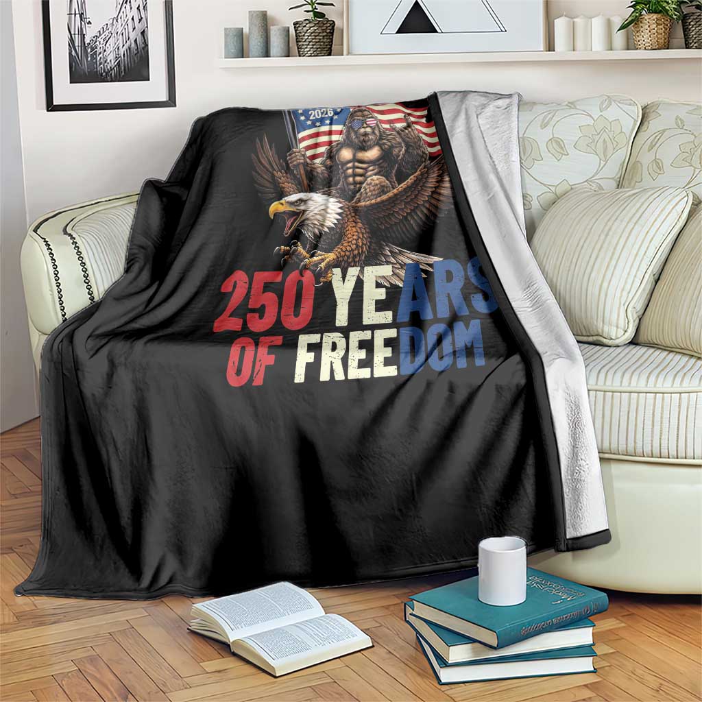 Funny Patriotic Bigfoot Throw Blanket 250 Years Of American Freedom TS12 Print Your Wear