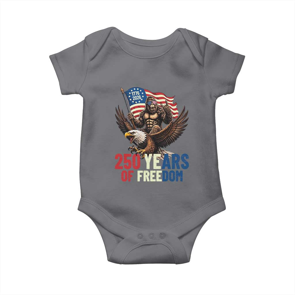 Funny Patriotic Bigfoot Baby Onesie 250 Years Of American Freedom TS12 Charcoal Print Your Wear
