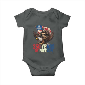Funny Patriotic Bigfoot Baby Onesie 250 Years Of American Freedom TS12 Dark Heather Print Your Wear