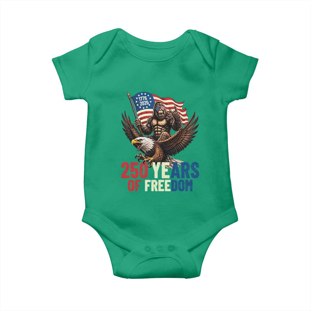 Funny Patriotic Bigfoot Baby Onesie 250 Years Of American Freedom TS12 Irish Green Print Your Wear