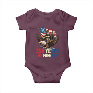 Funny Patriotic Bigfoot Baby Onesie 250 Years Of American Freedom TS12 Maroon Print Your Wear