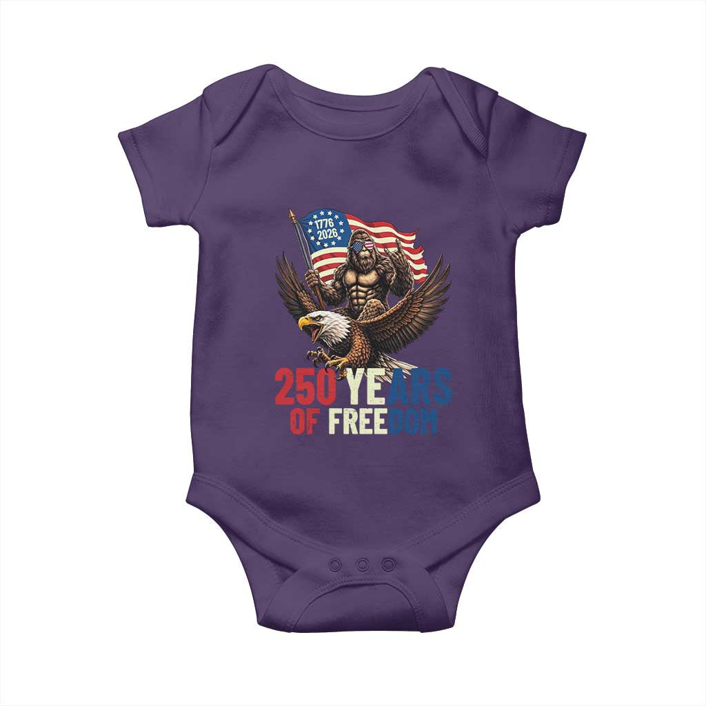 Funny Patriotic Bigfoot Baby Onesie 250 Years Of American Freedom TS12 Purple Print Your Wear