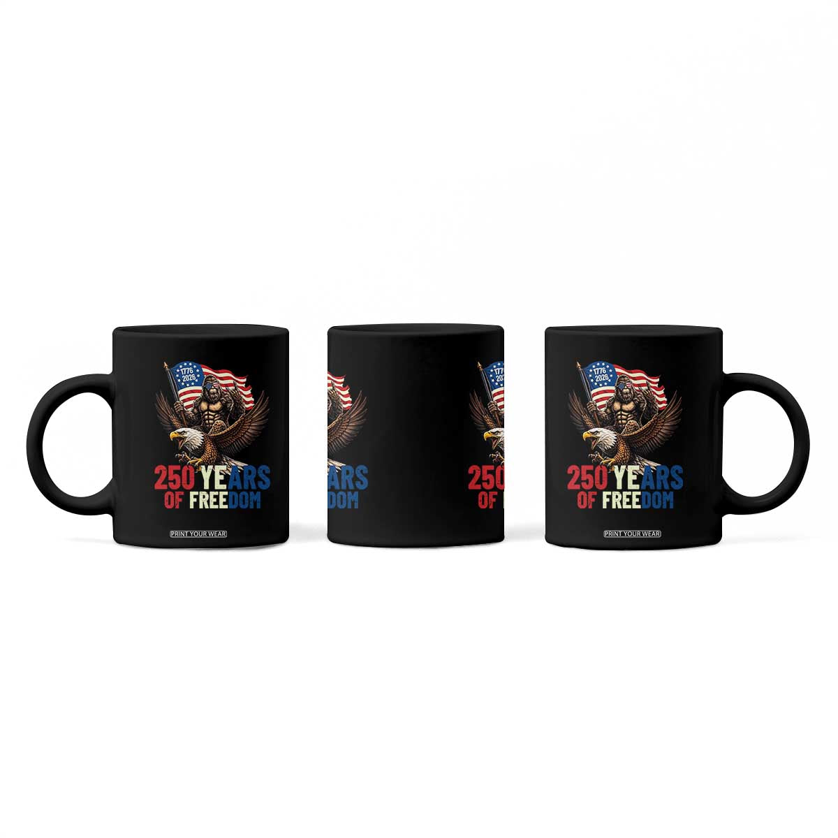 Funny Patriotic Bigfoot Coffee Mug 250 Years Of American Freedom TS12 Print Your Wear